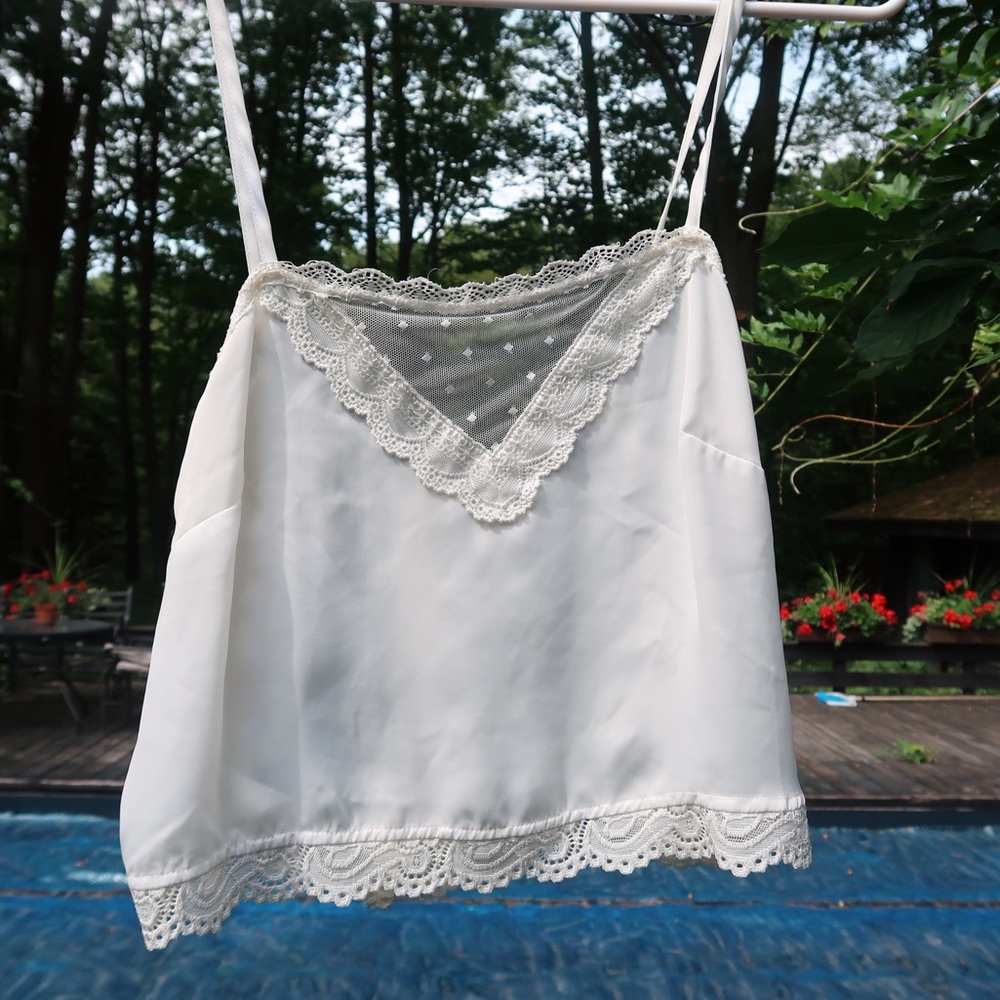 Brandy Melville Silk and Lace Tank Top